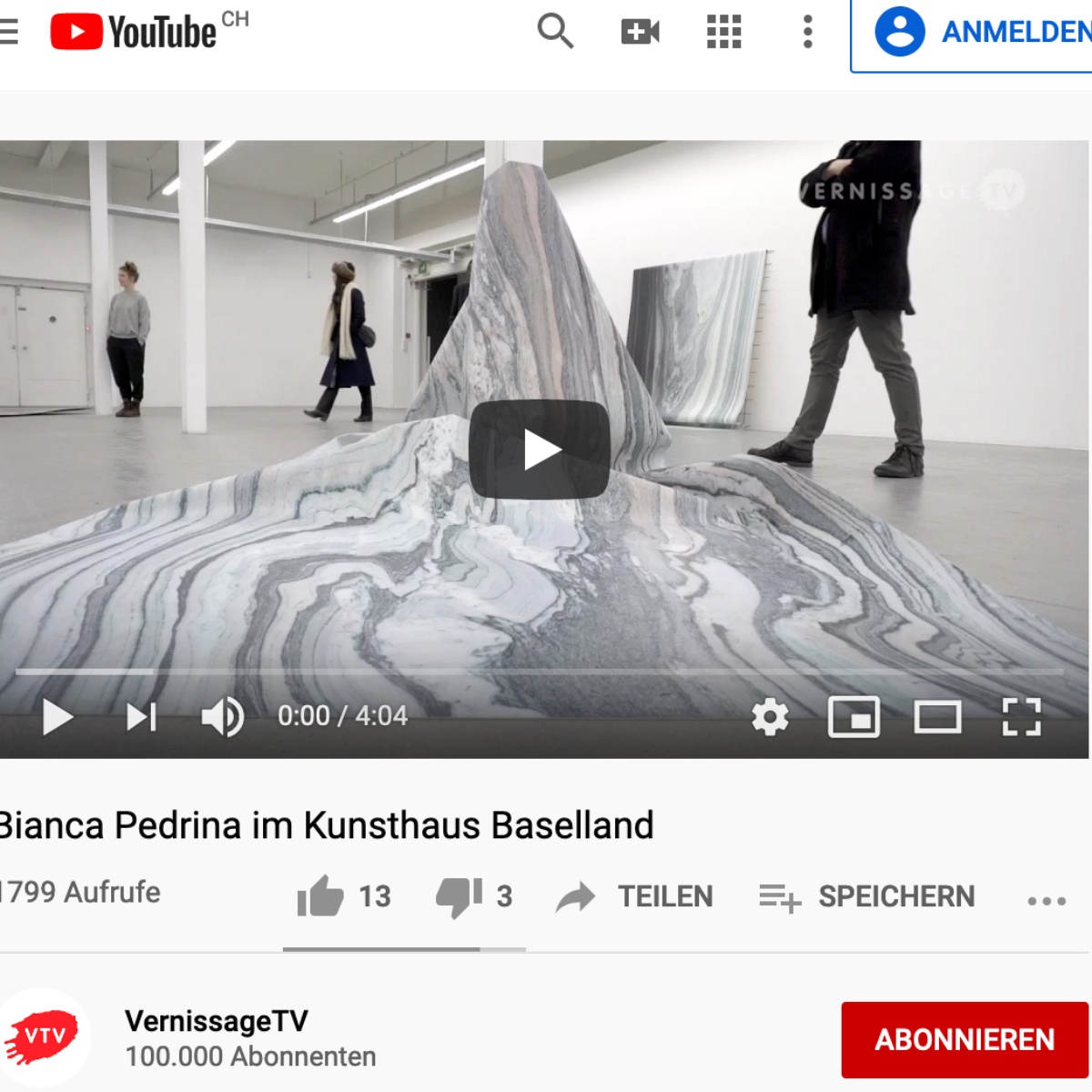 Bianca Pedrina at Kunsthaus Baselland – Vernissage TV
